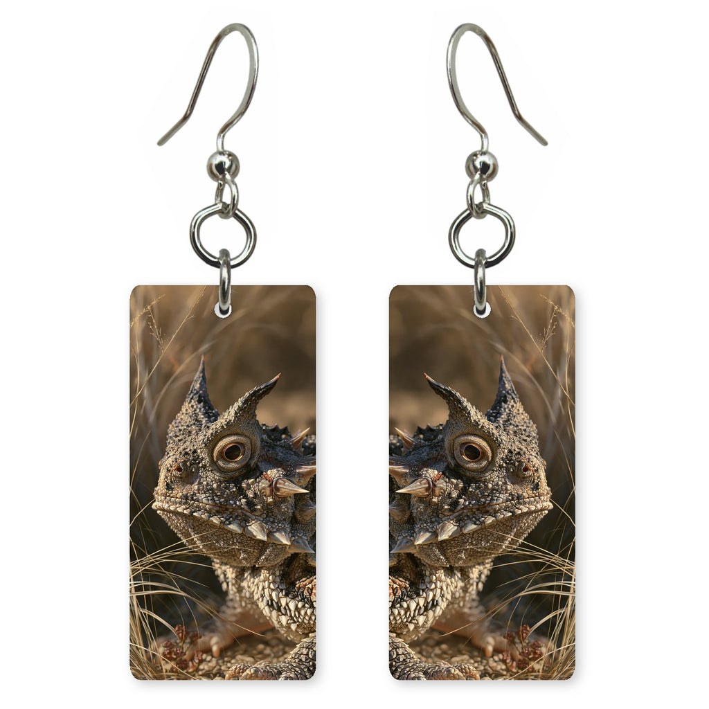 Texas Horned Toad Custom Wood Earrings (CFW6)