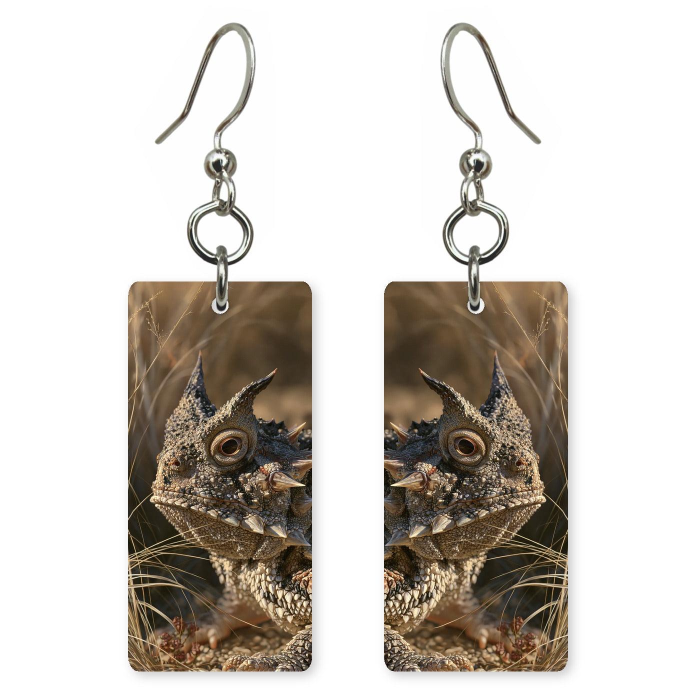 Texas Horned Toad Custom Wood Earrings (CFW6)