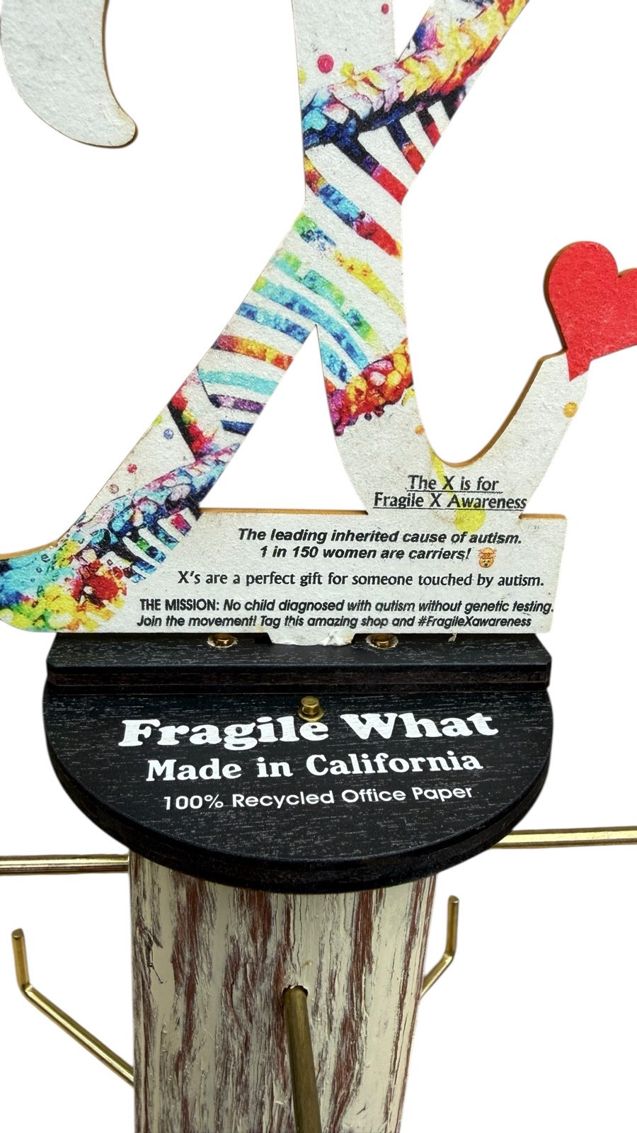 Fragile What spinner topper and Made in California plaque