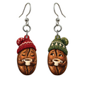 Sleepy & Caffeinated Earrings #E75 — full-color wooden earrings