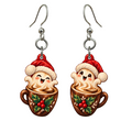 Foam Ghost Festivities Earrings #E85 — full-color wooden earrings