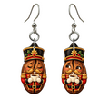Nutcracker Coffee Beans Earrings #E86 — full-color wooden earrings