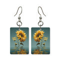 Mirror bloom earrings — symmetrical mirrored flower, cut-paper art, made in USA