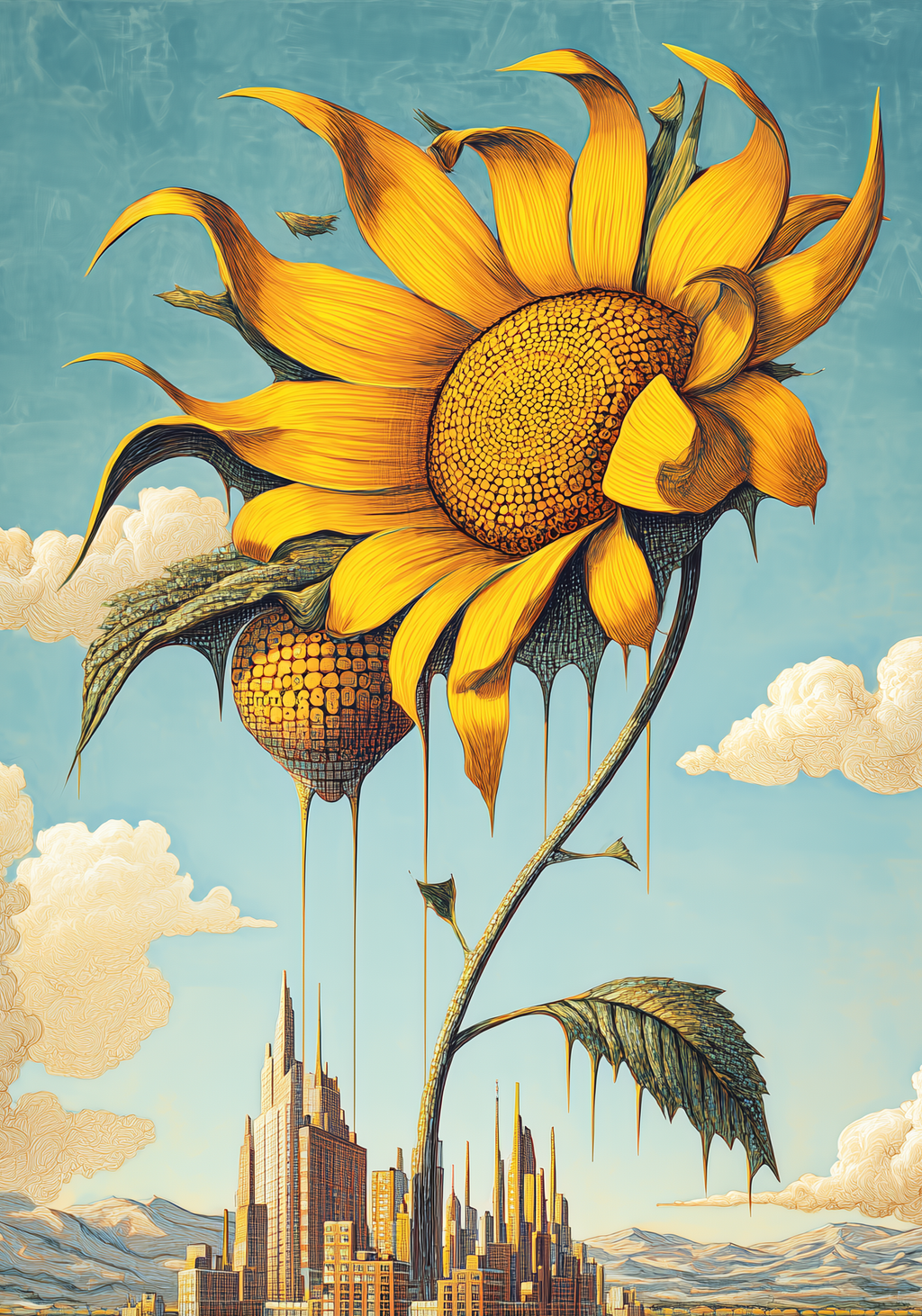 Skyline Sunflower Earrings