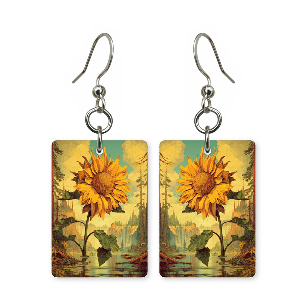 Woodland bloom earrings — wildflowers on the forest floor, cut-paper art, made in USA