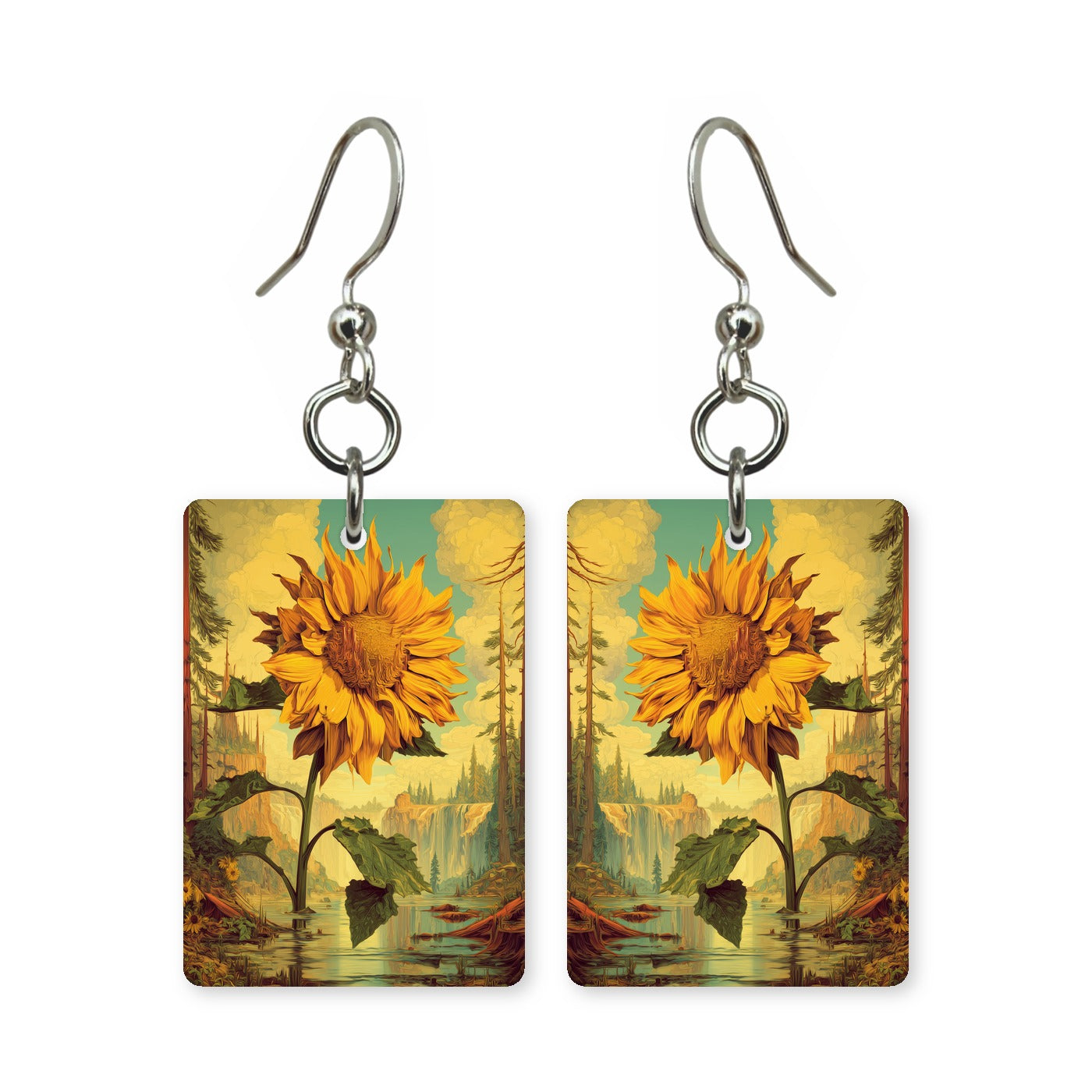 Woodland bloom earrings — wildflowers on the forest floor, cut-paper art, made in USA