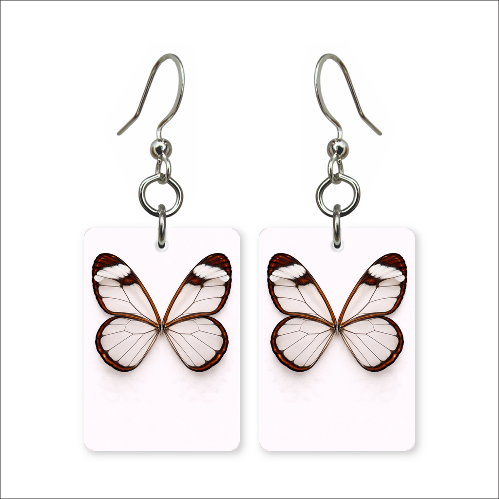 Glasswing Butterfly Earrings