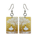 Golden dance earrings — abstract gold forms in motion, cut-paper art, made in USA