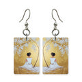 Blossom muse earrings — art nouveau floral blossoms in cut paper, made in USA