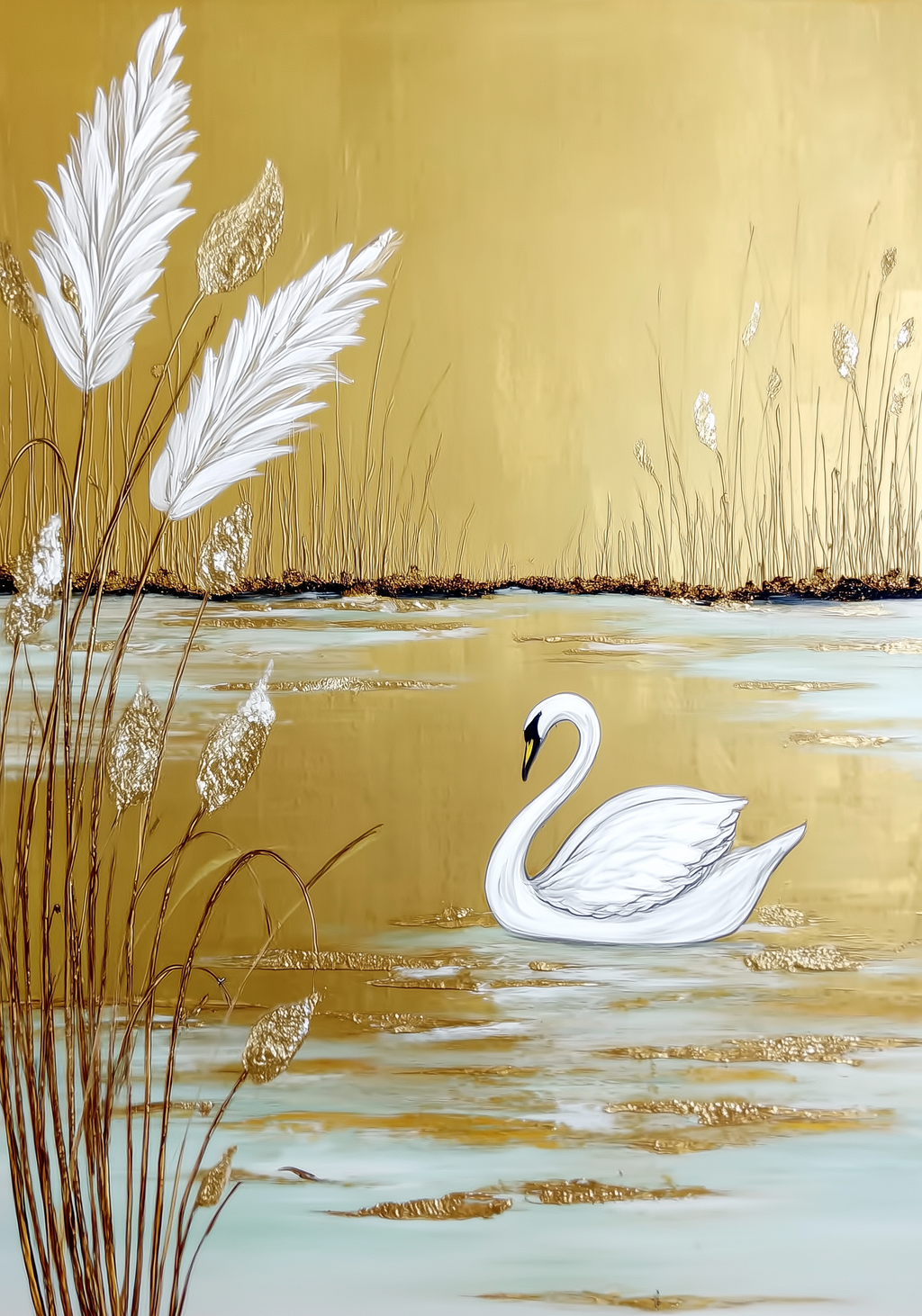 Golden Swan Earrings