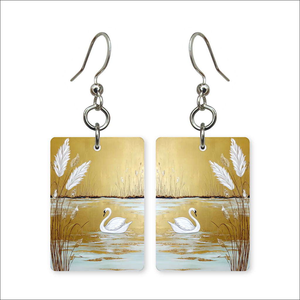 Golden Swan Earrings