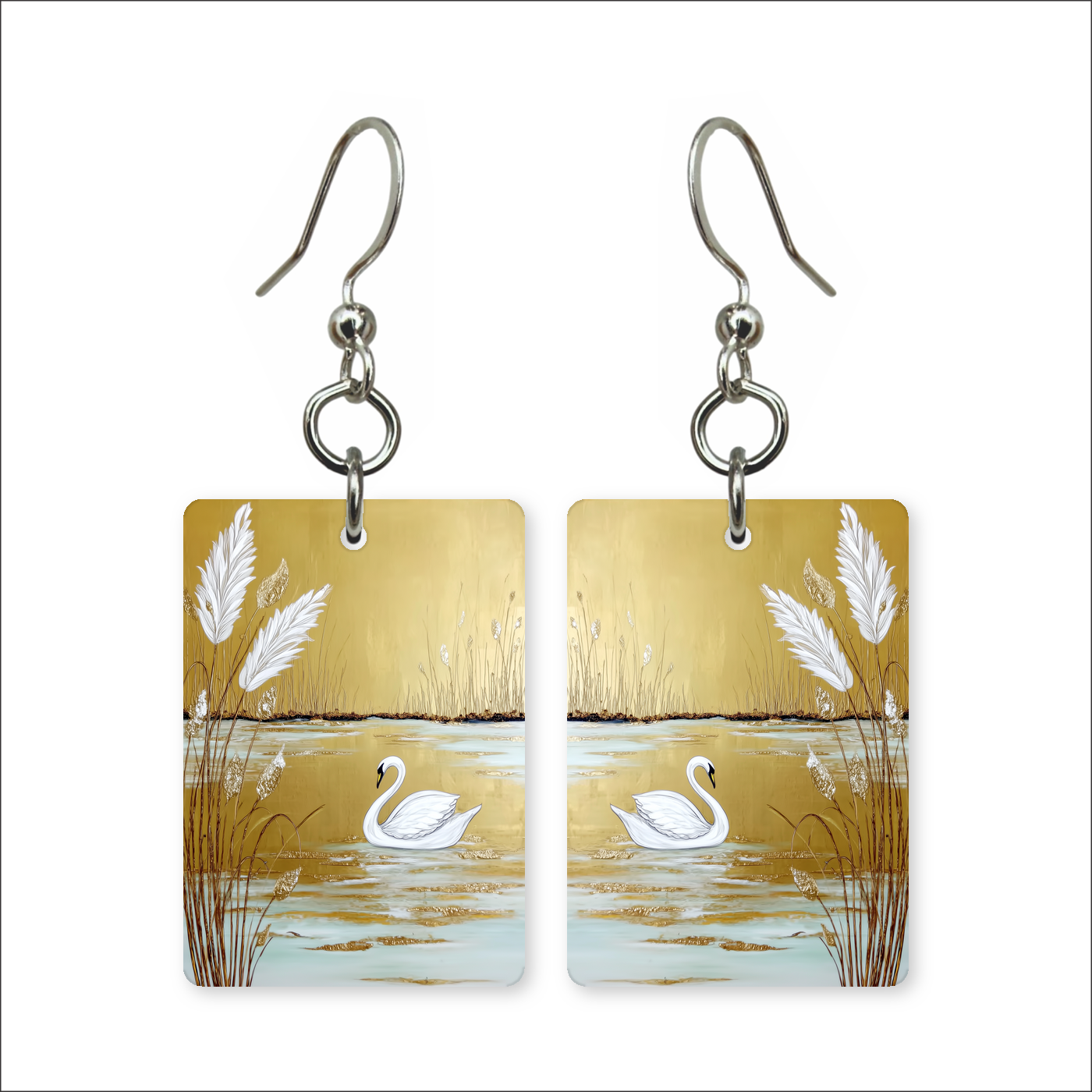 Golden Swan Earrings