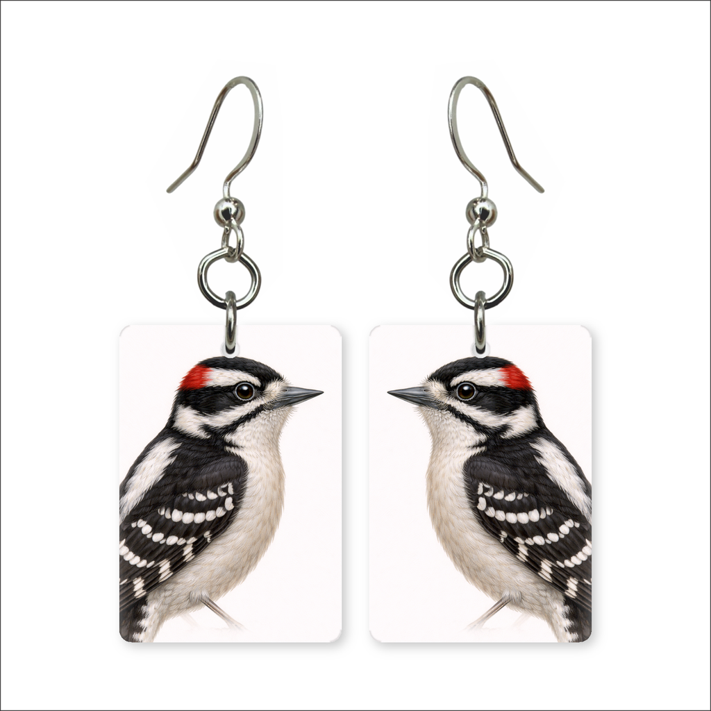 Downy Woodpecker Earrings