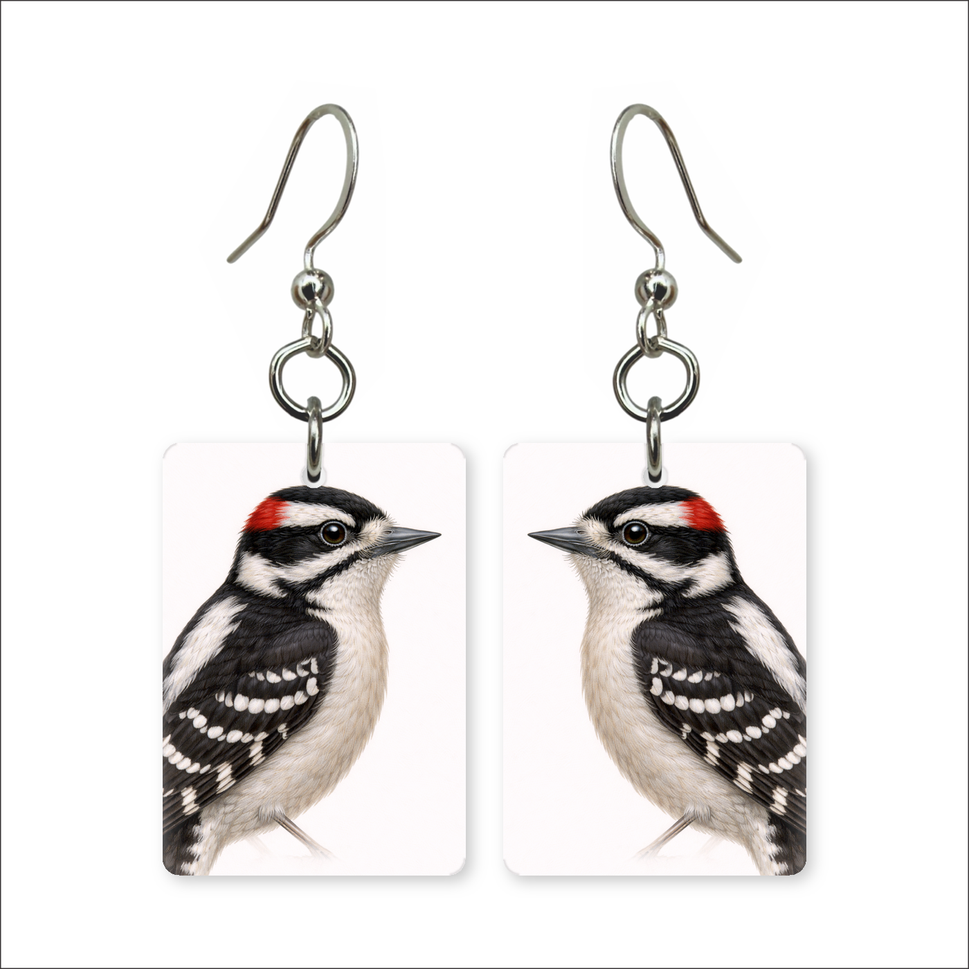 Downy Woodpecker Earrings