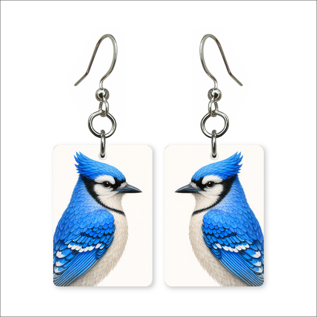 Blue Jay Earrings