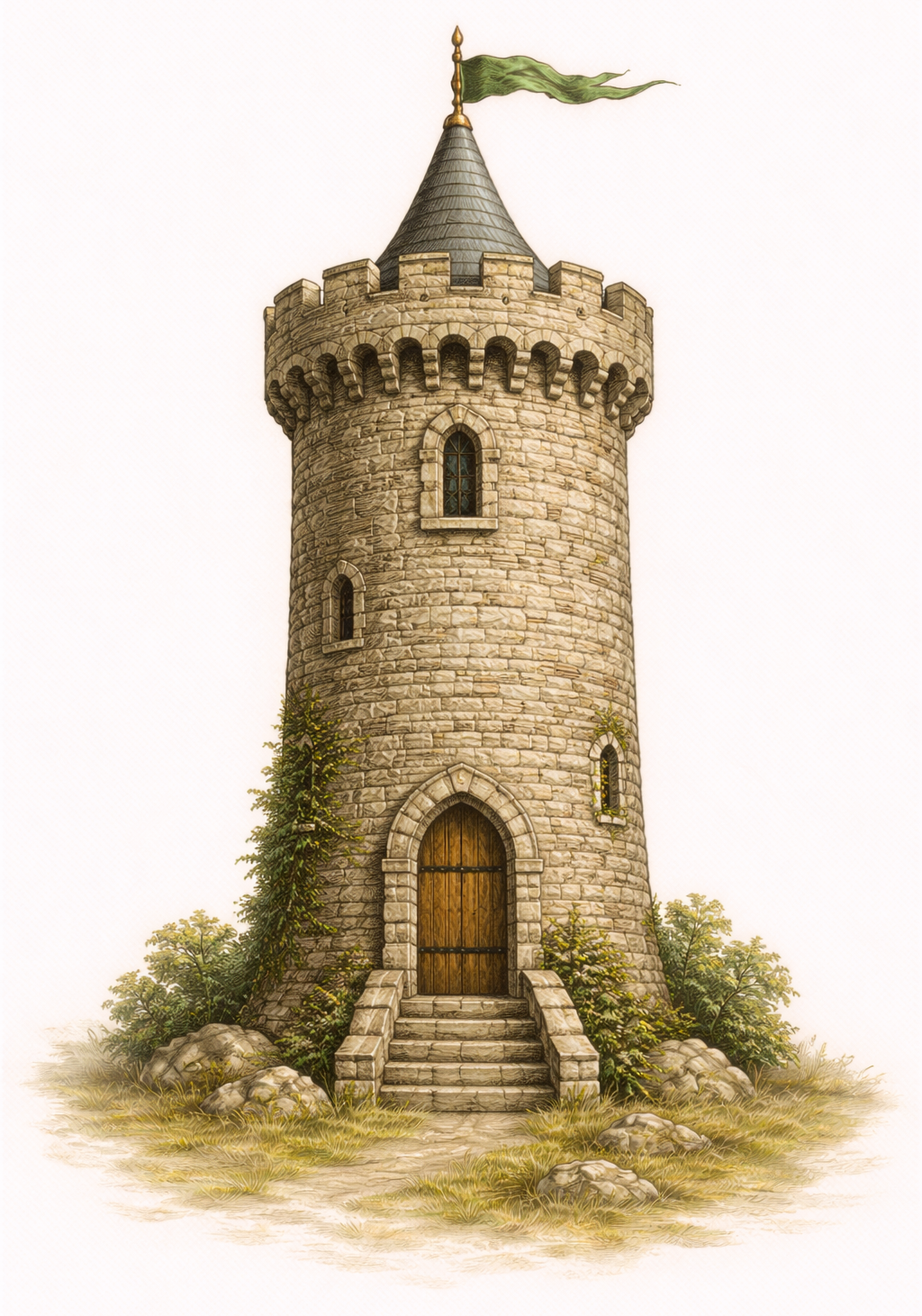 Round Tower Earrings
