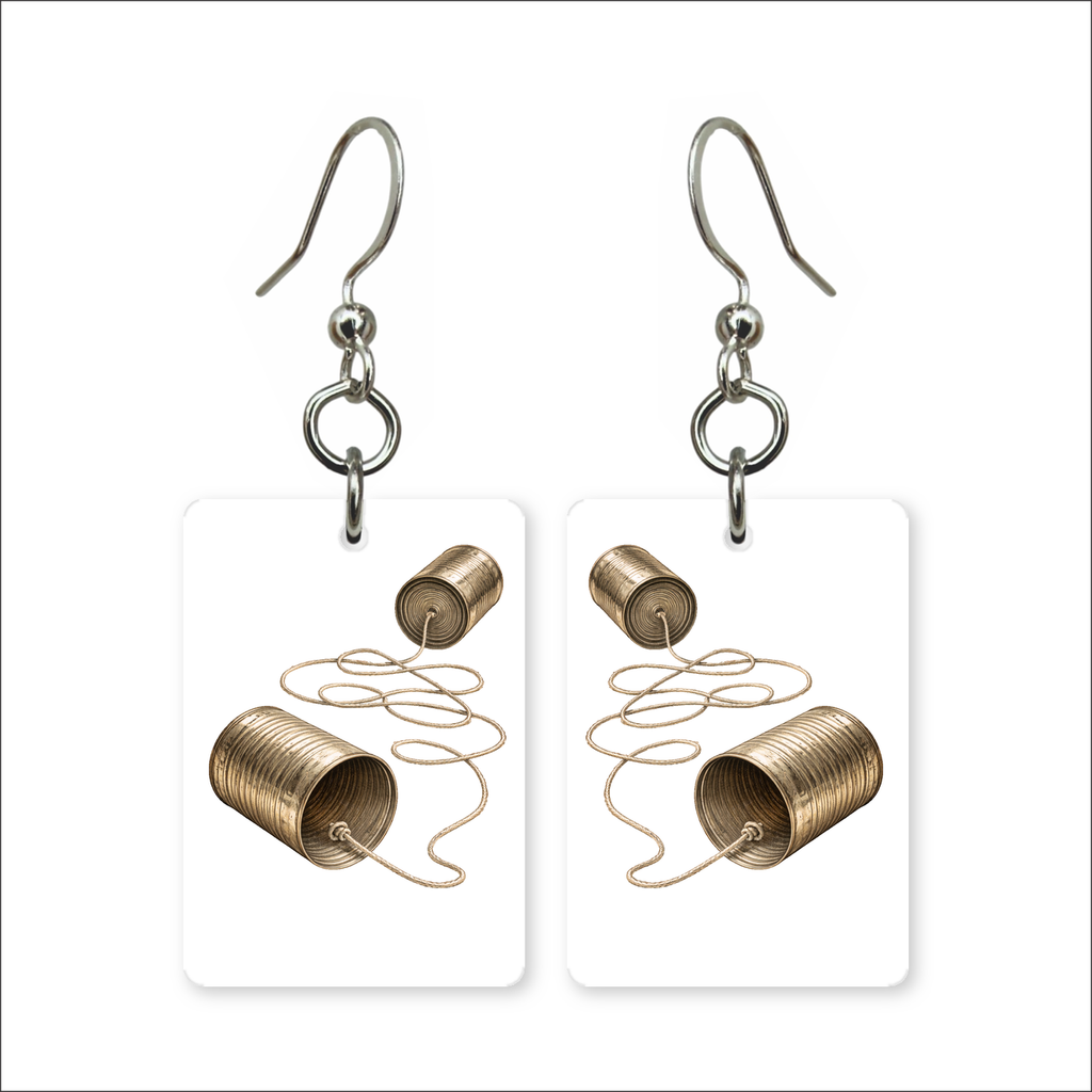 Tin Can Phone Earrings