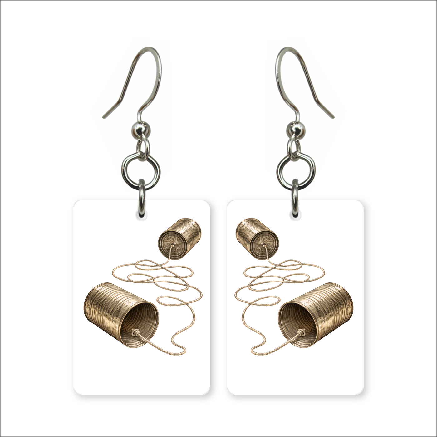 Tin Can Phone Earrings