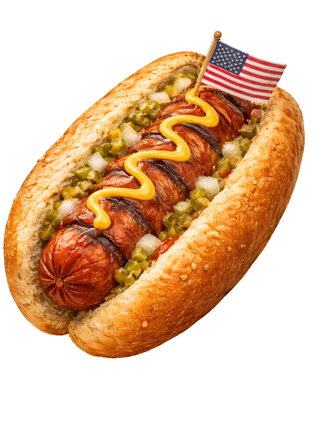 Flag Hot Dog Earrings