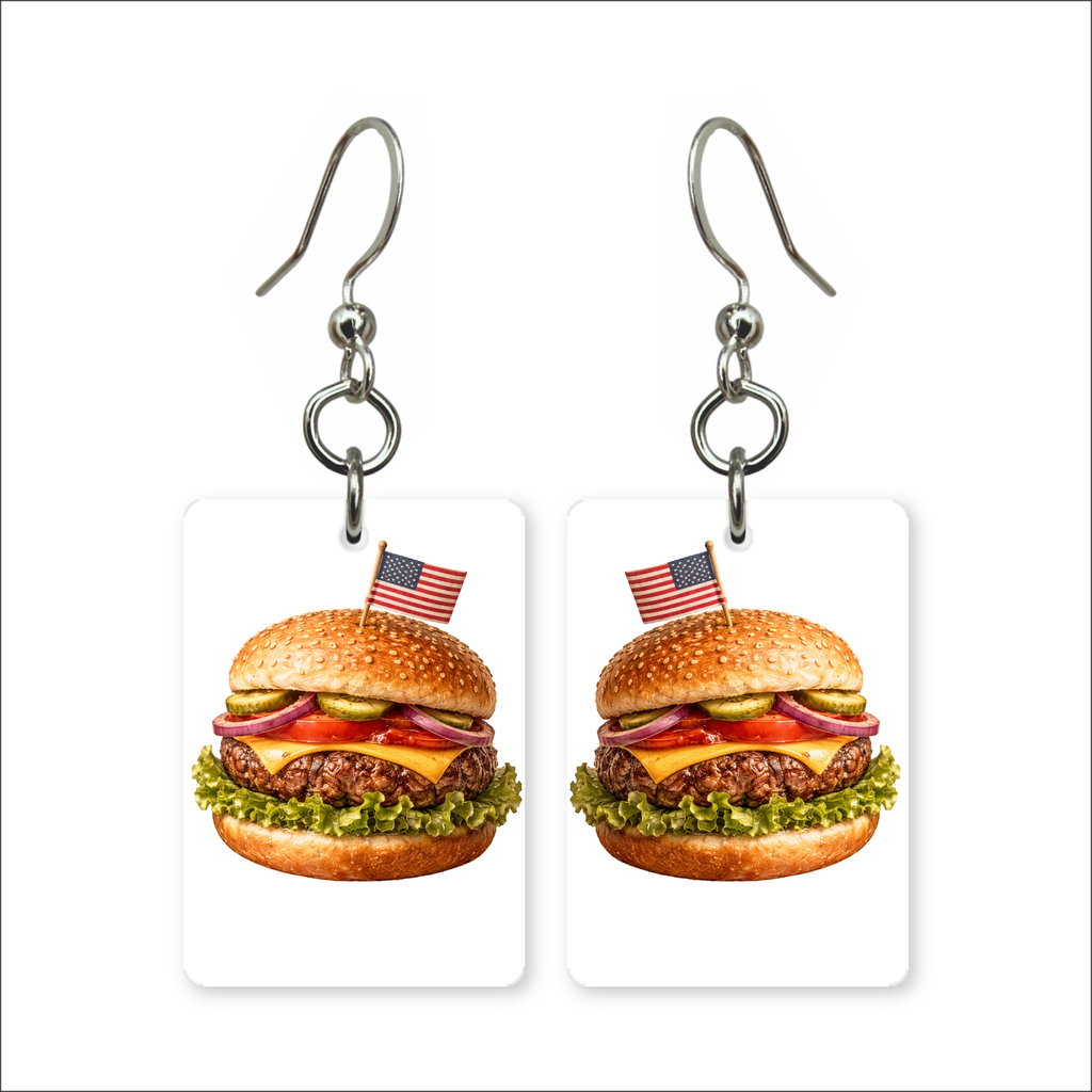 Patriotic Burger Earrings