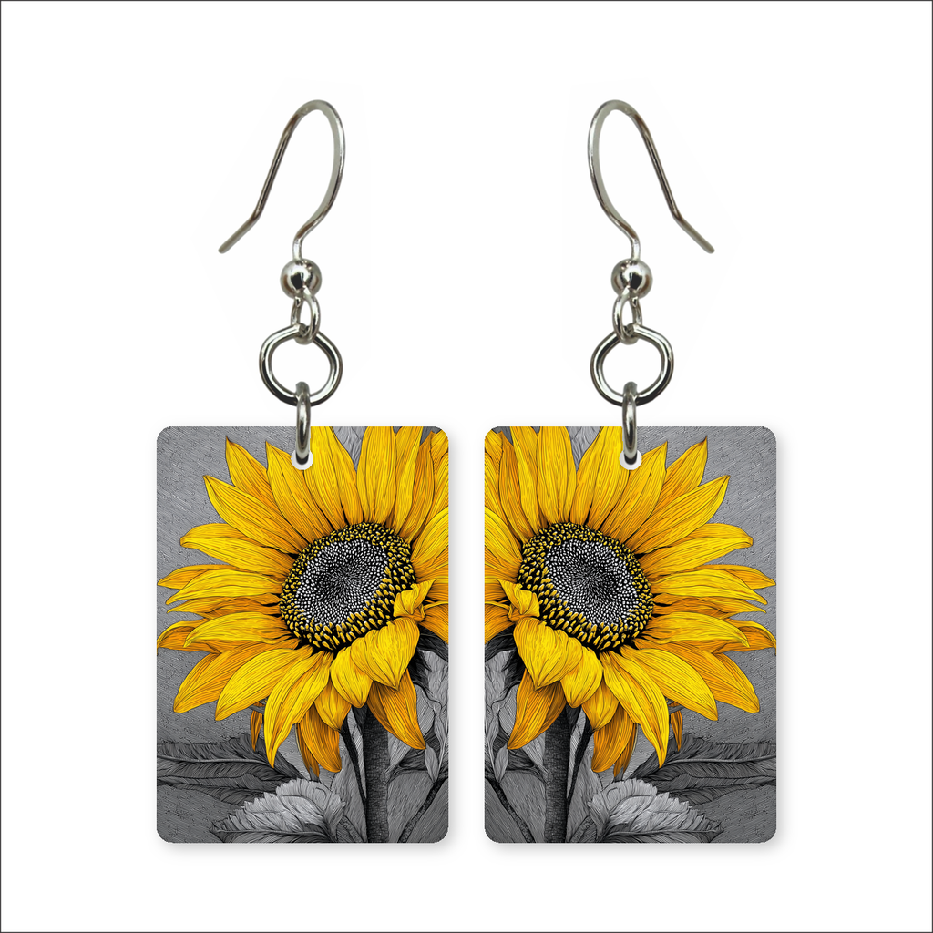 Golden Sunflower Earrings