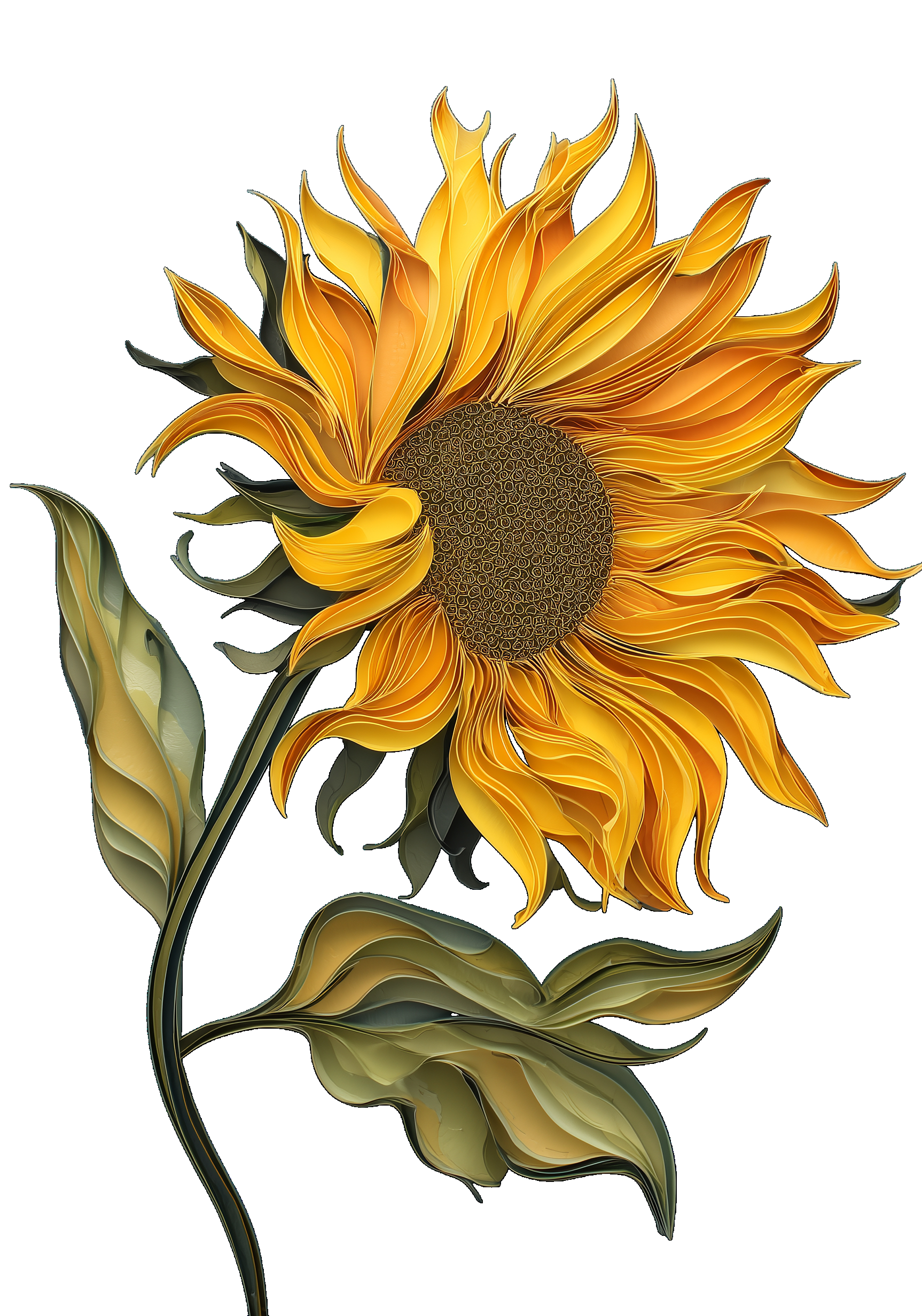Sunflower Stem Earrings