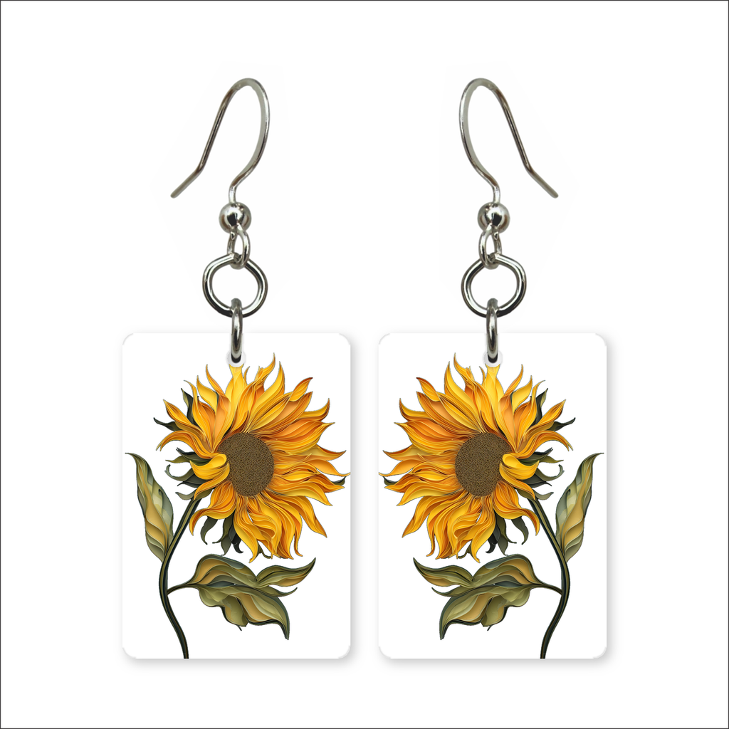 Sunflower Stem Earrings