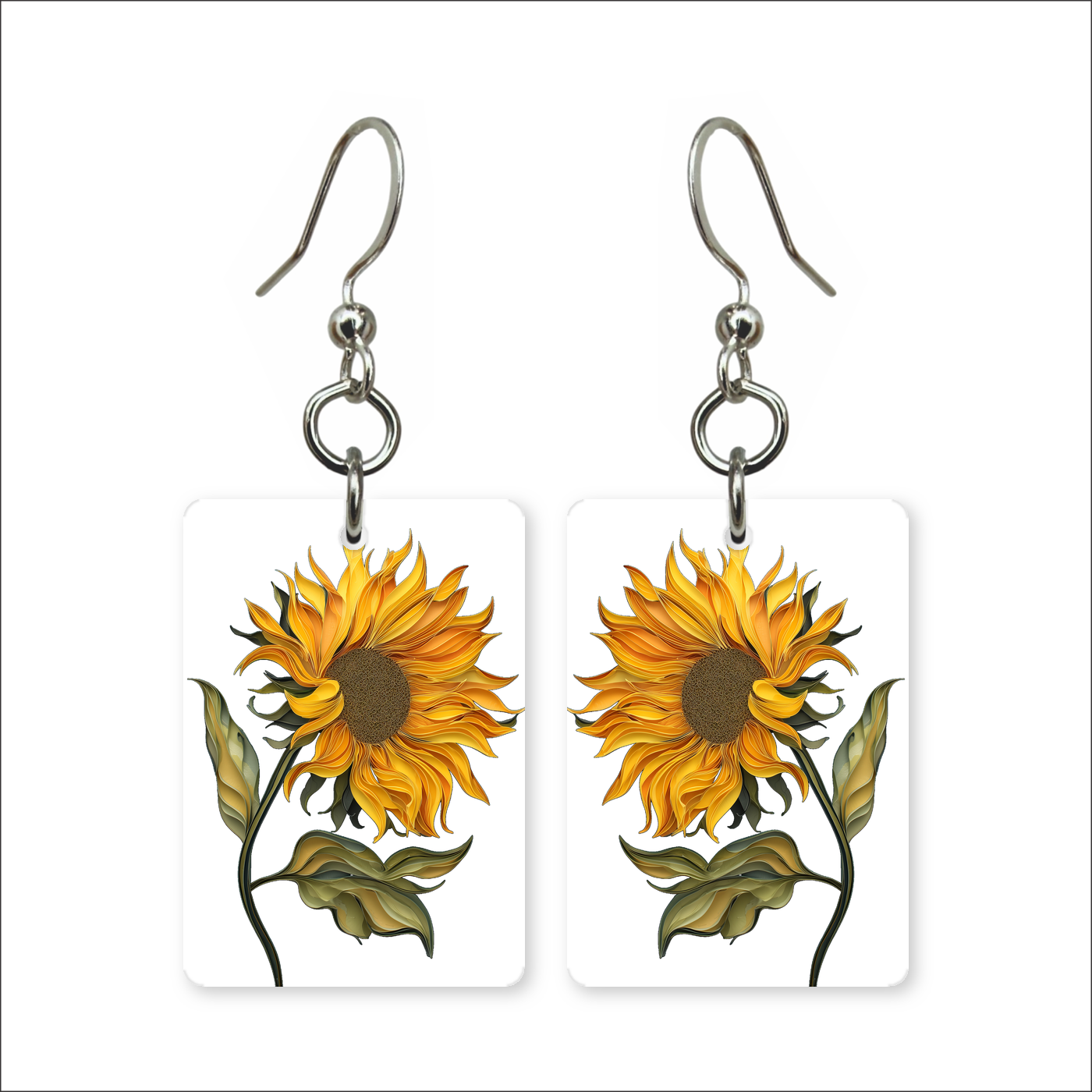 Sunflower Stem Earrings