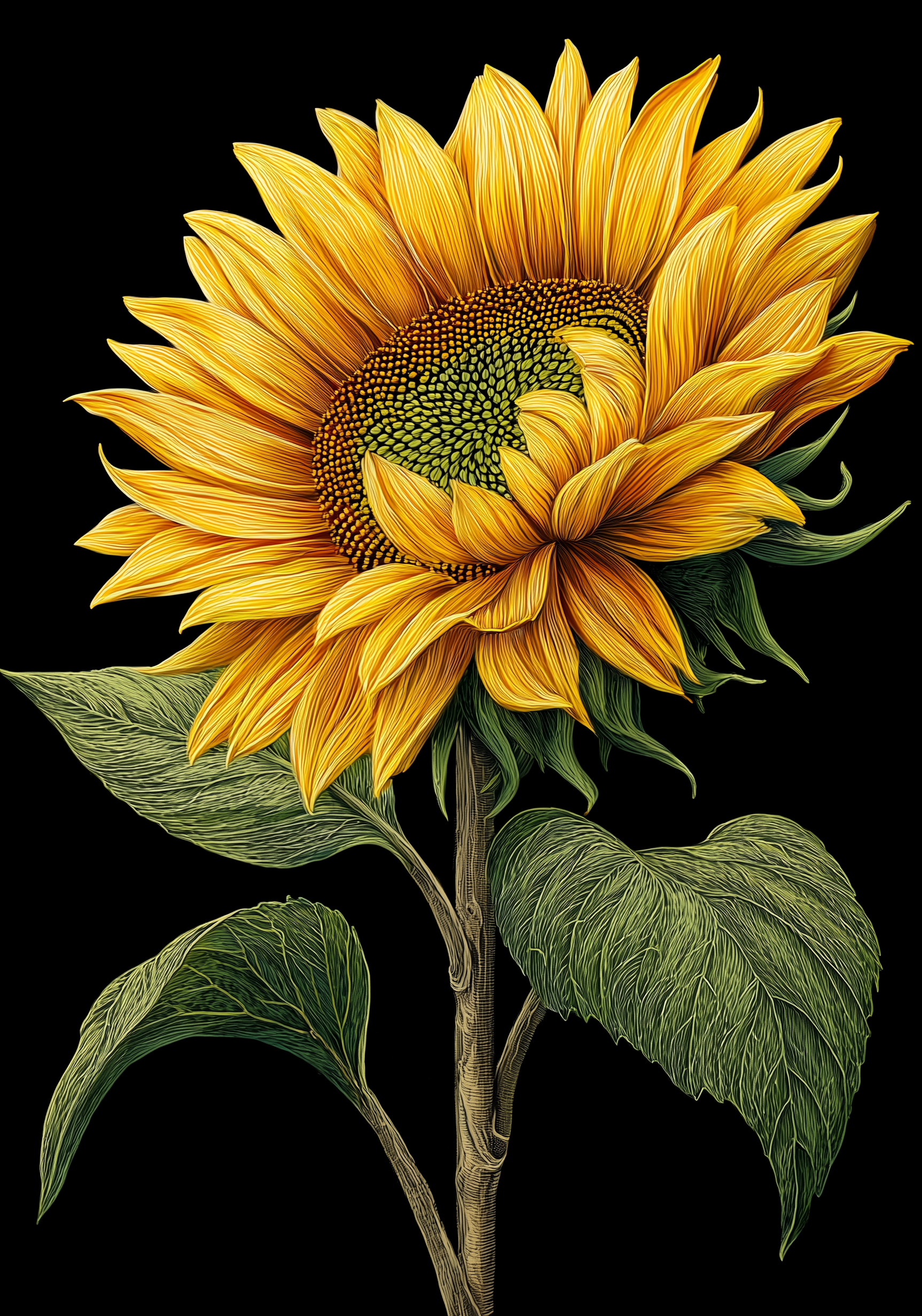 Midnight Sunflower Earrings