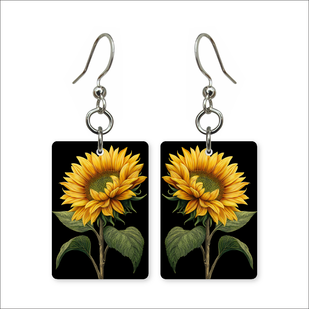 Midnight Sunflower Earrings