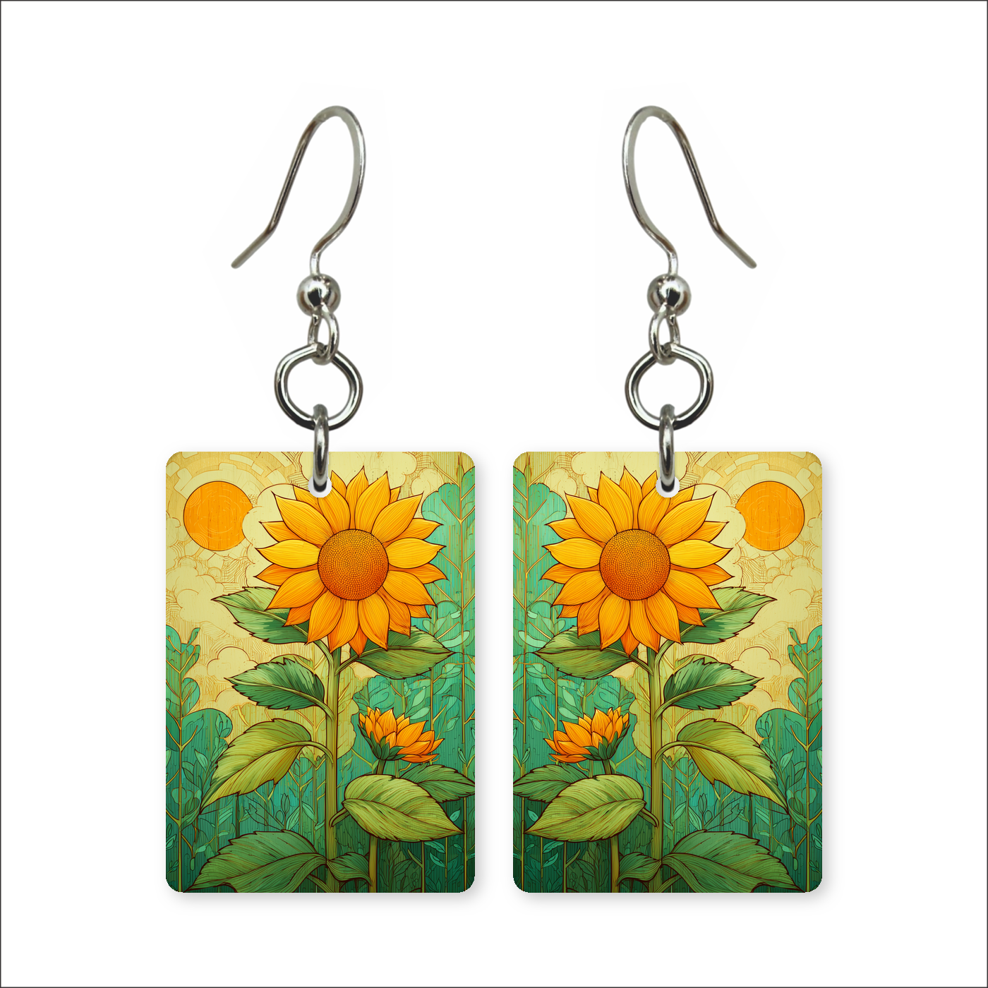 Folk Sunflower Earrings