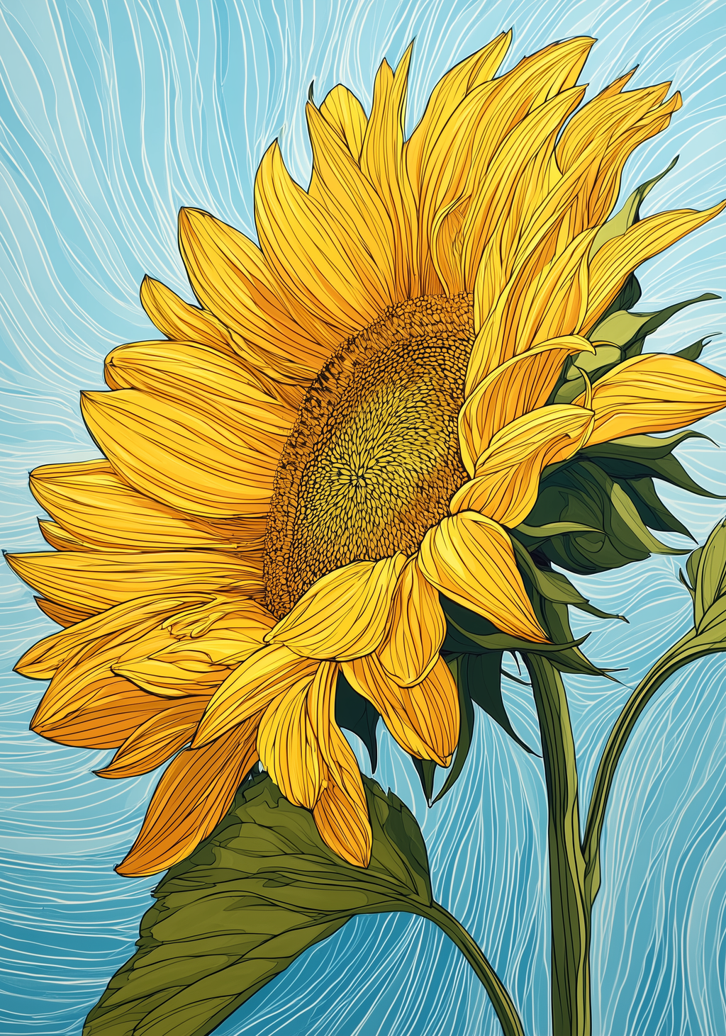 Sky Sunflower Earrings