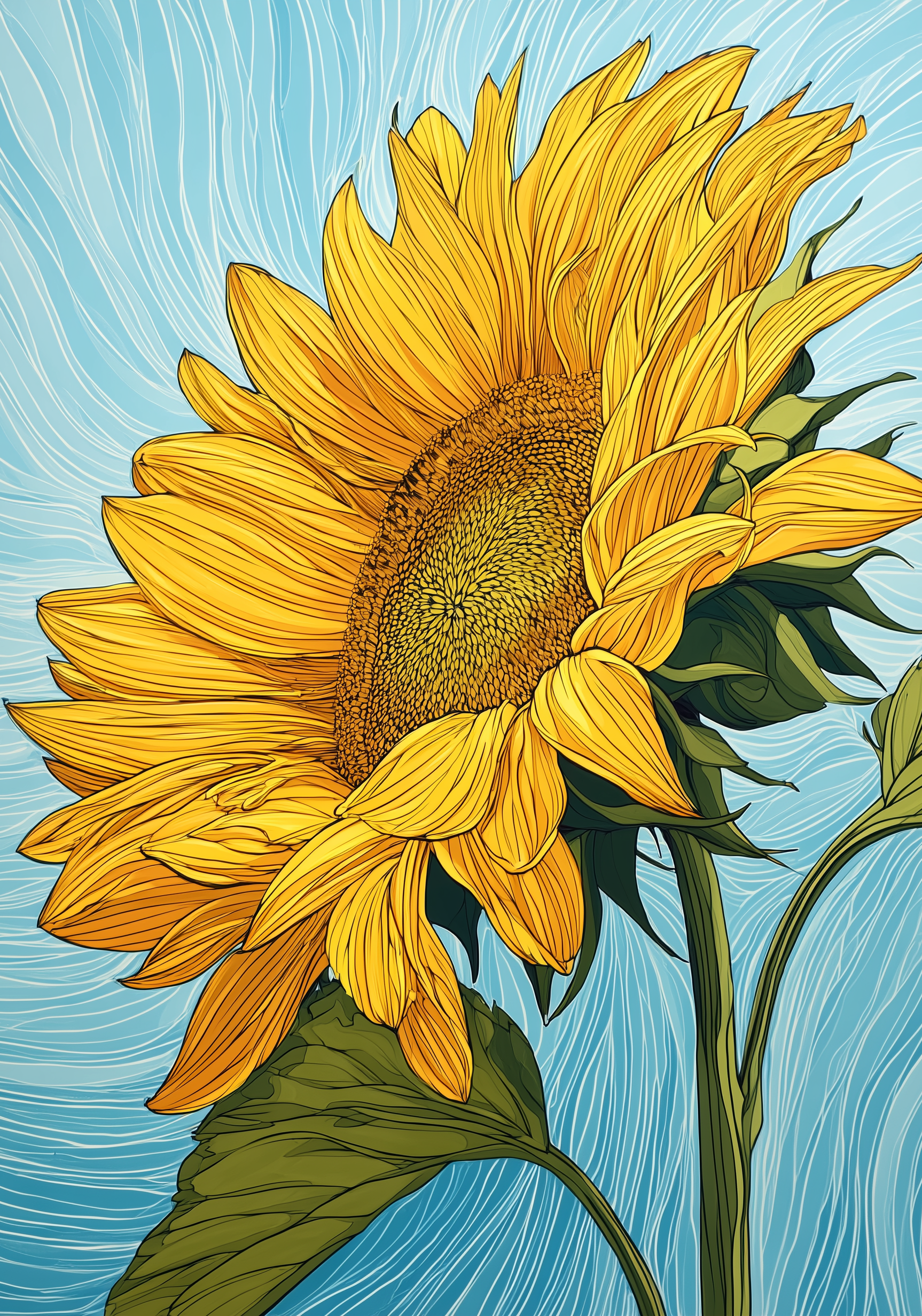 Sky Sunflower Earrings