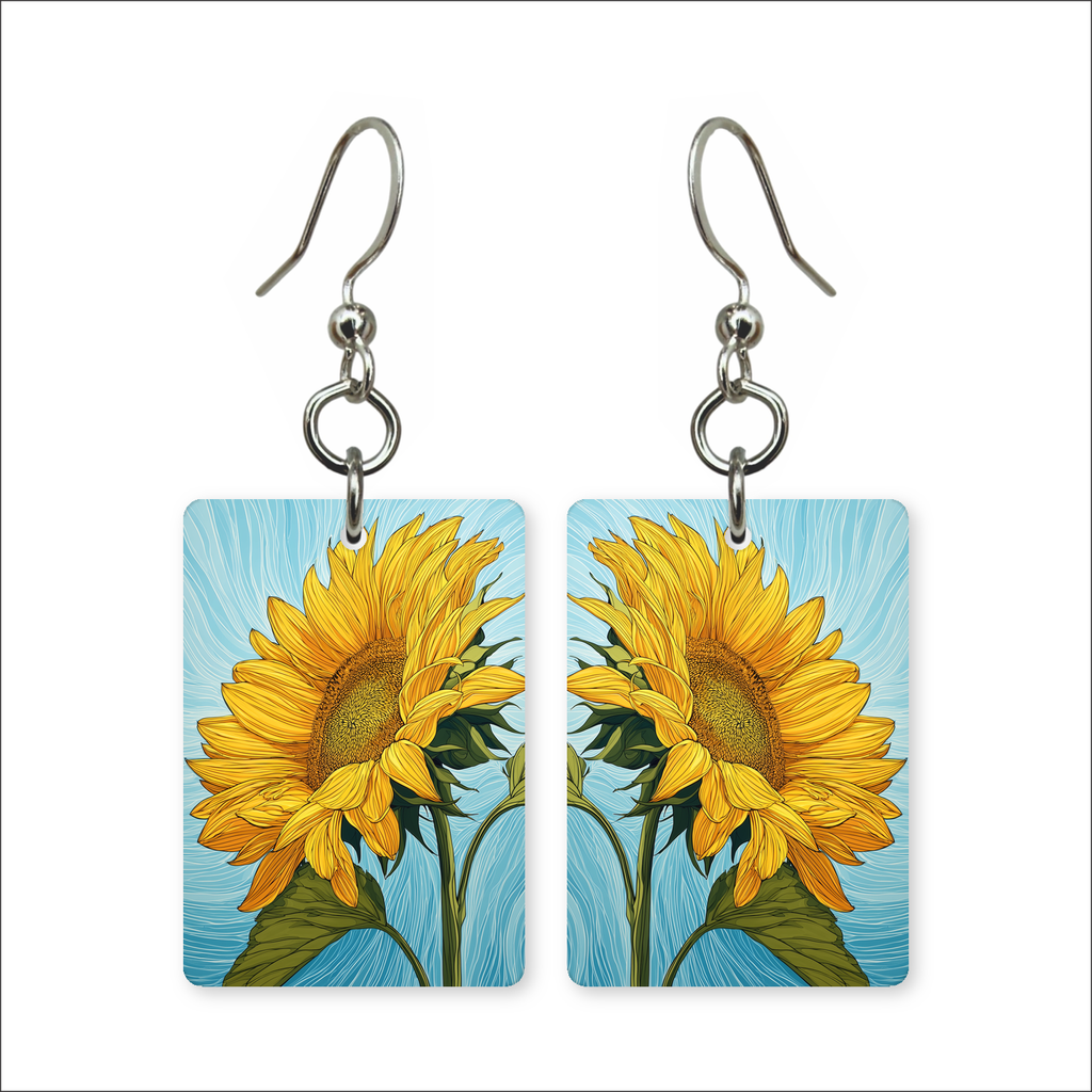 Sky Sunflower Earrings