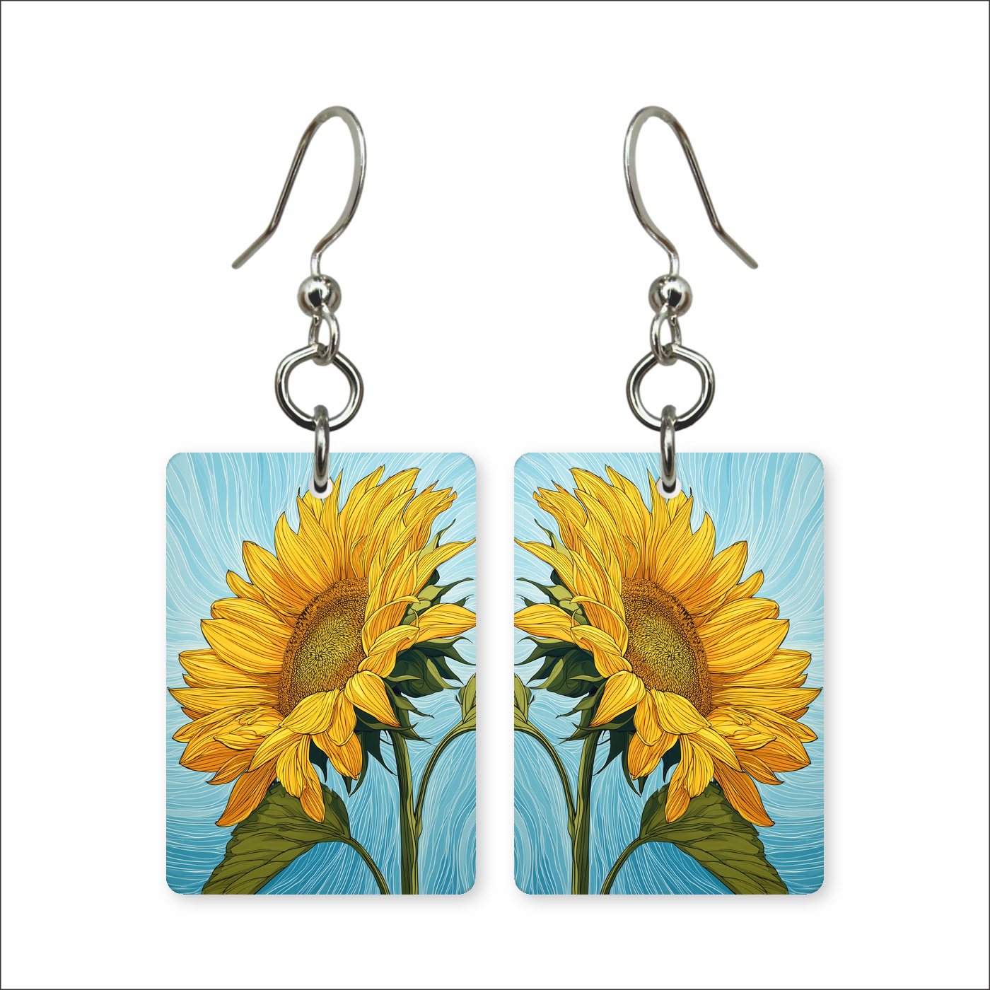 Sky Sunflower Earrings