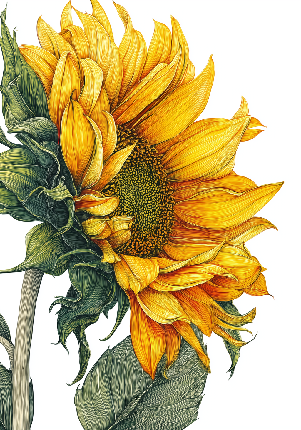 Watercolor Sunflower Earrings