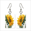 Watercolor Sunflower Earrings