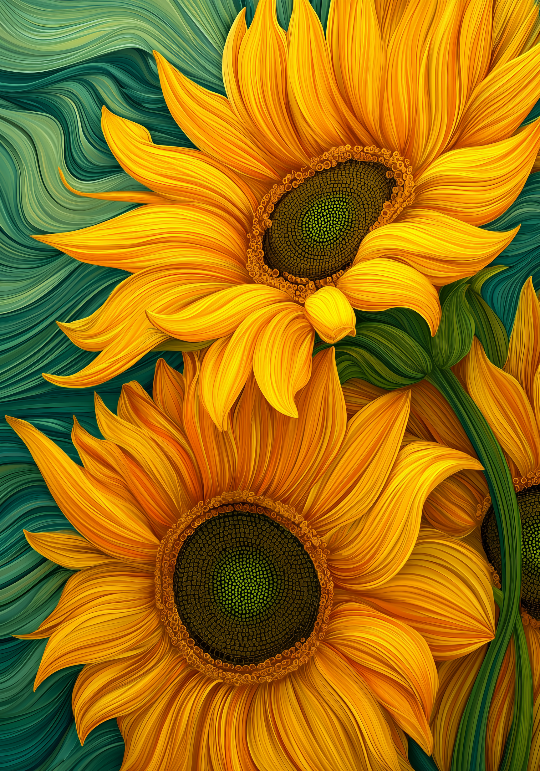 Painterly Sunflowers Earrings