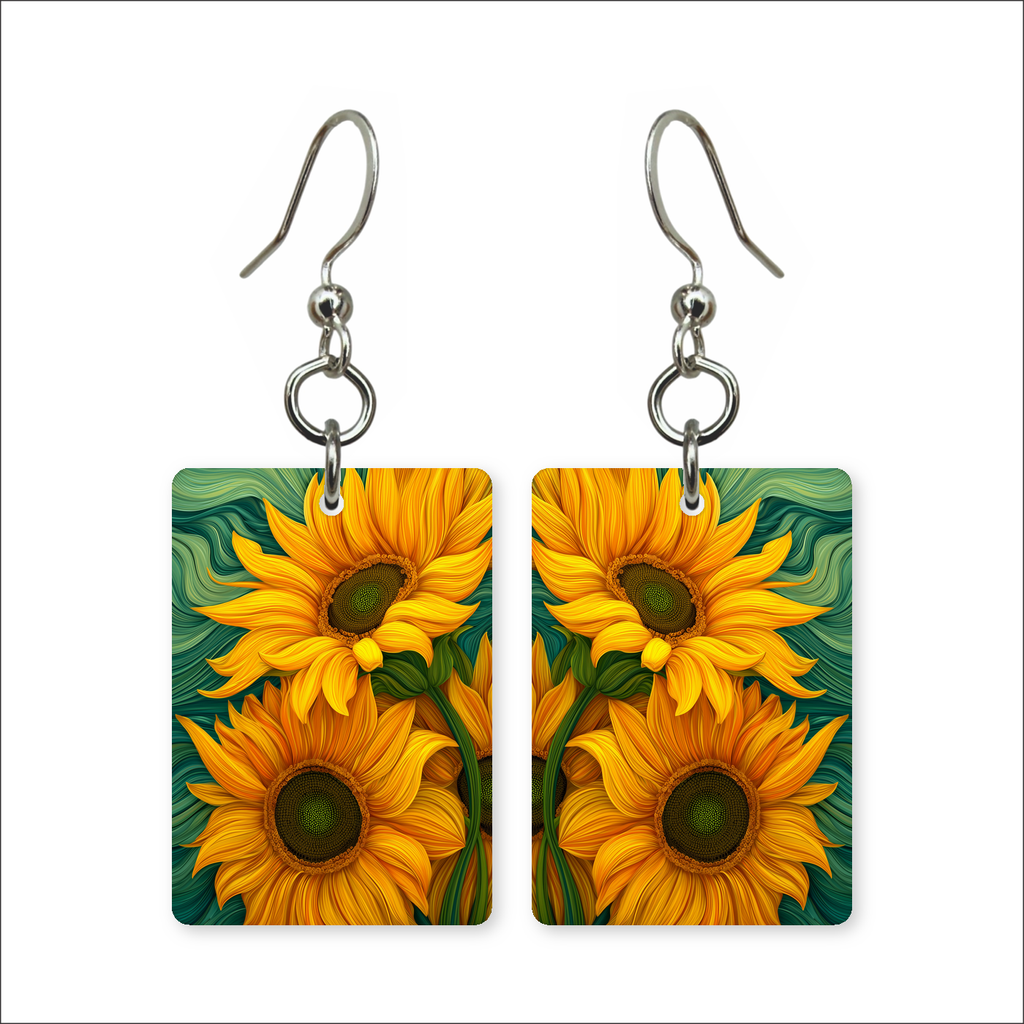 Painterly Sunflowers Earrings