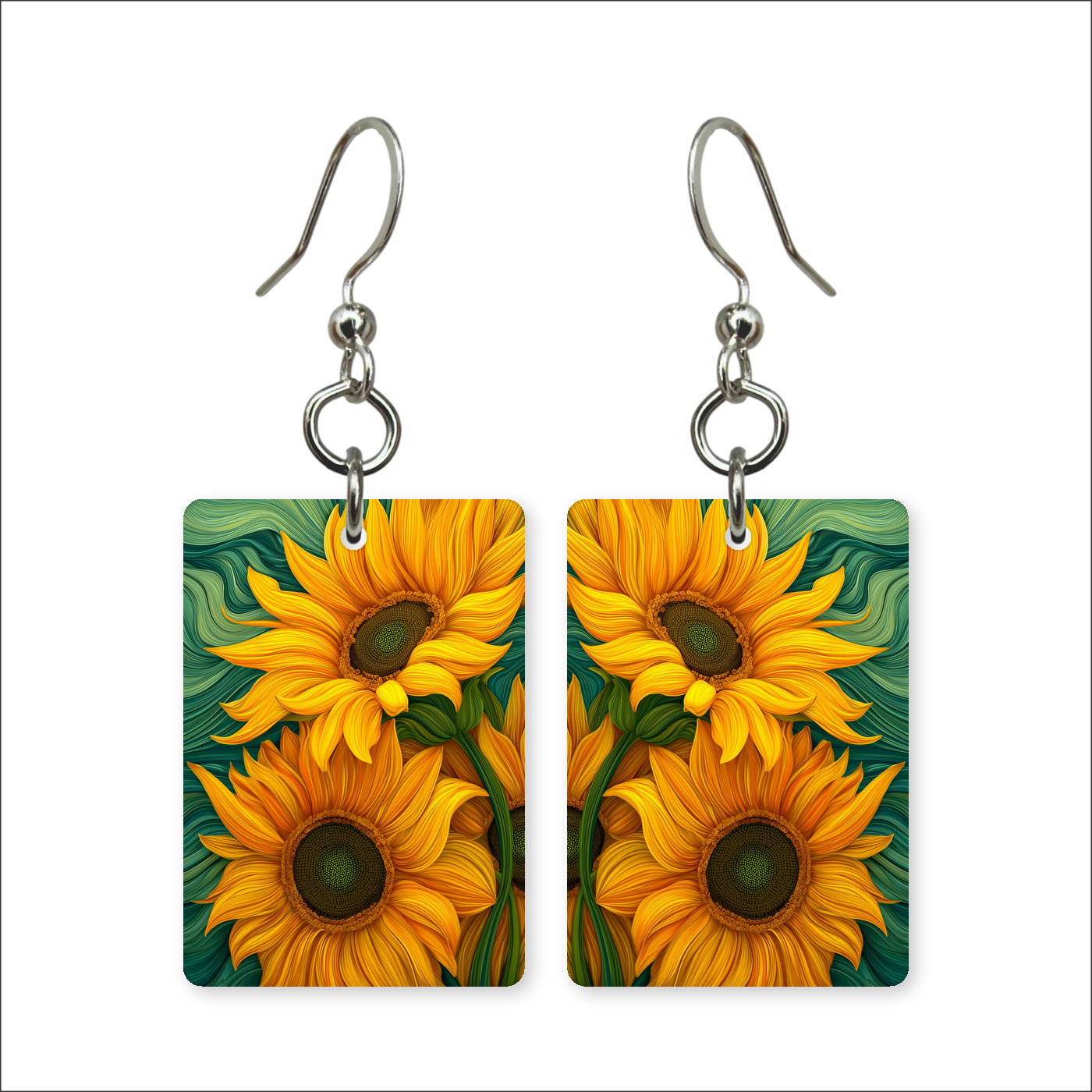 Painterly Sunflowers Earrings