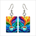 Stained Glass Coffee Earrings