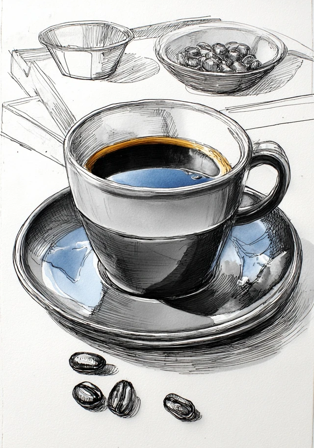 Coffee Sketch Earrings