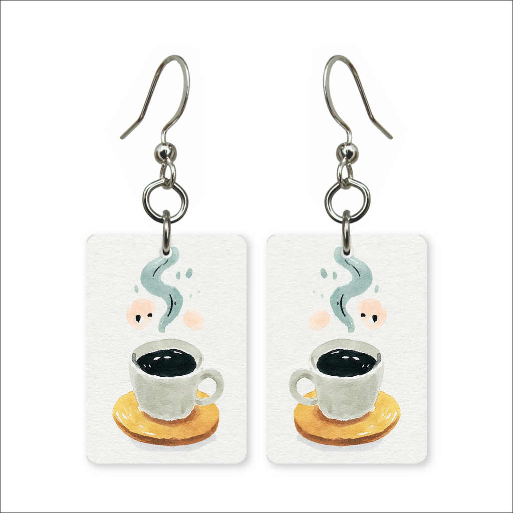 Watercolor Coffee Earrings