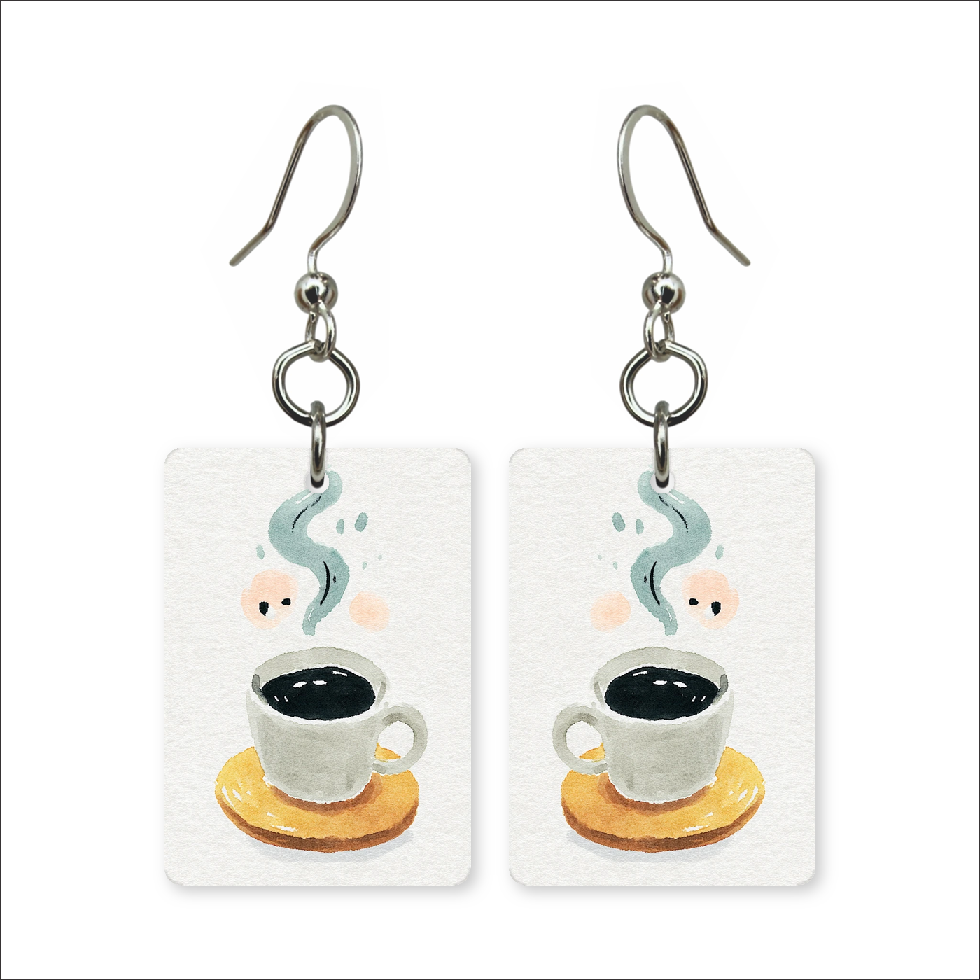 Watercolor Coffee Earrings