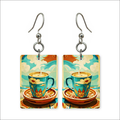 Art Deco Coffee Earrings