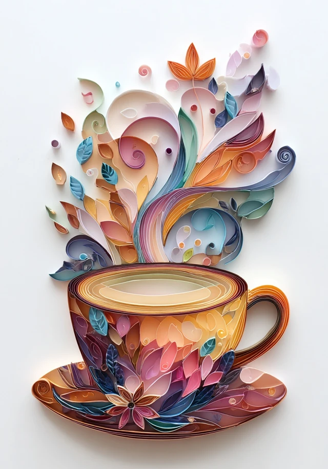 Paper Art Coffee Earrings