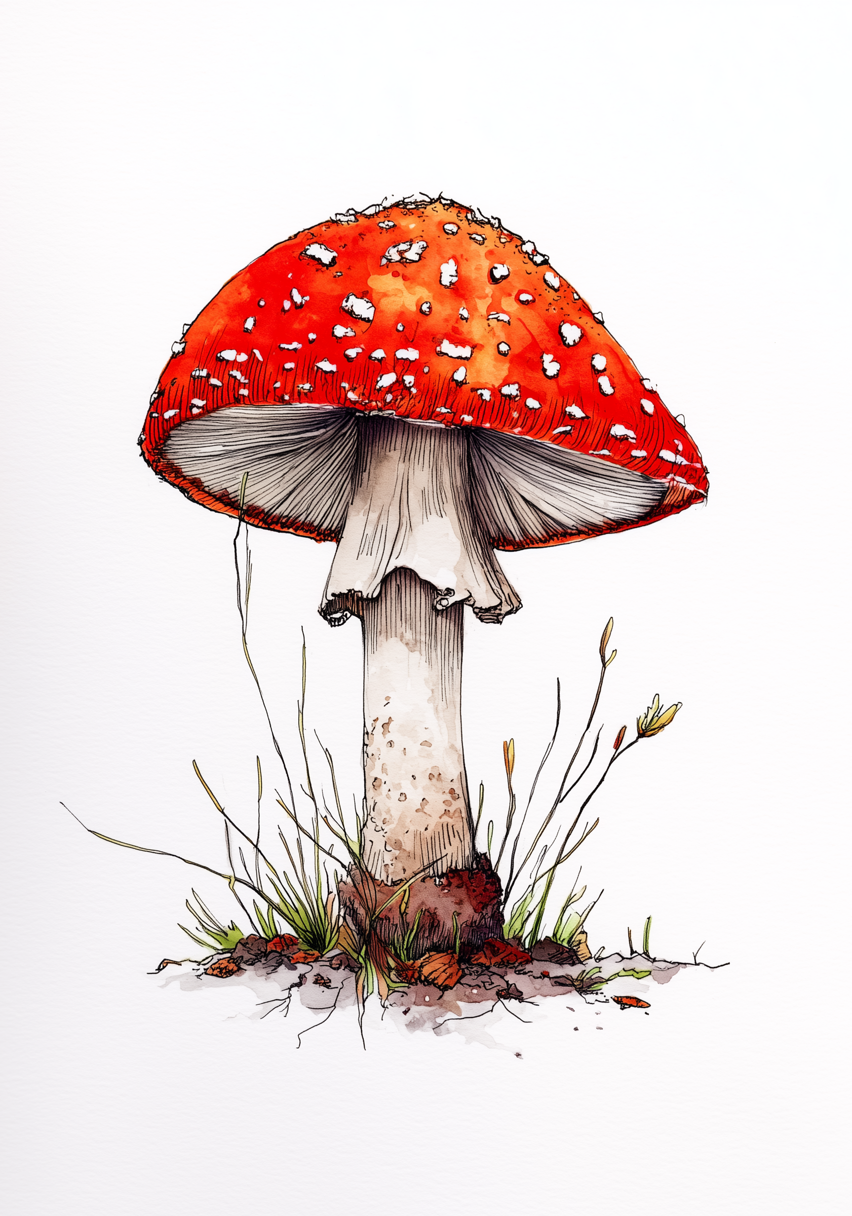Fly Agaric Sketch Earrings