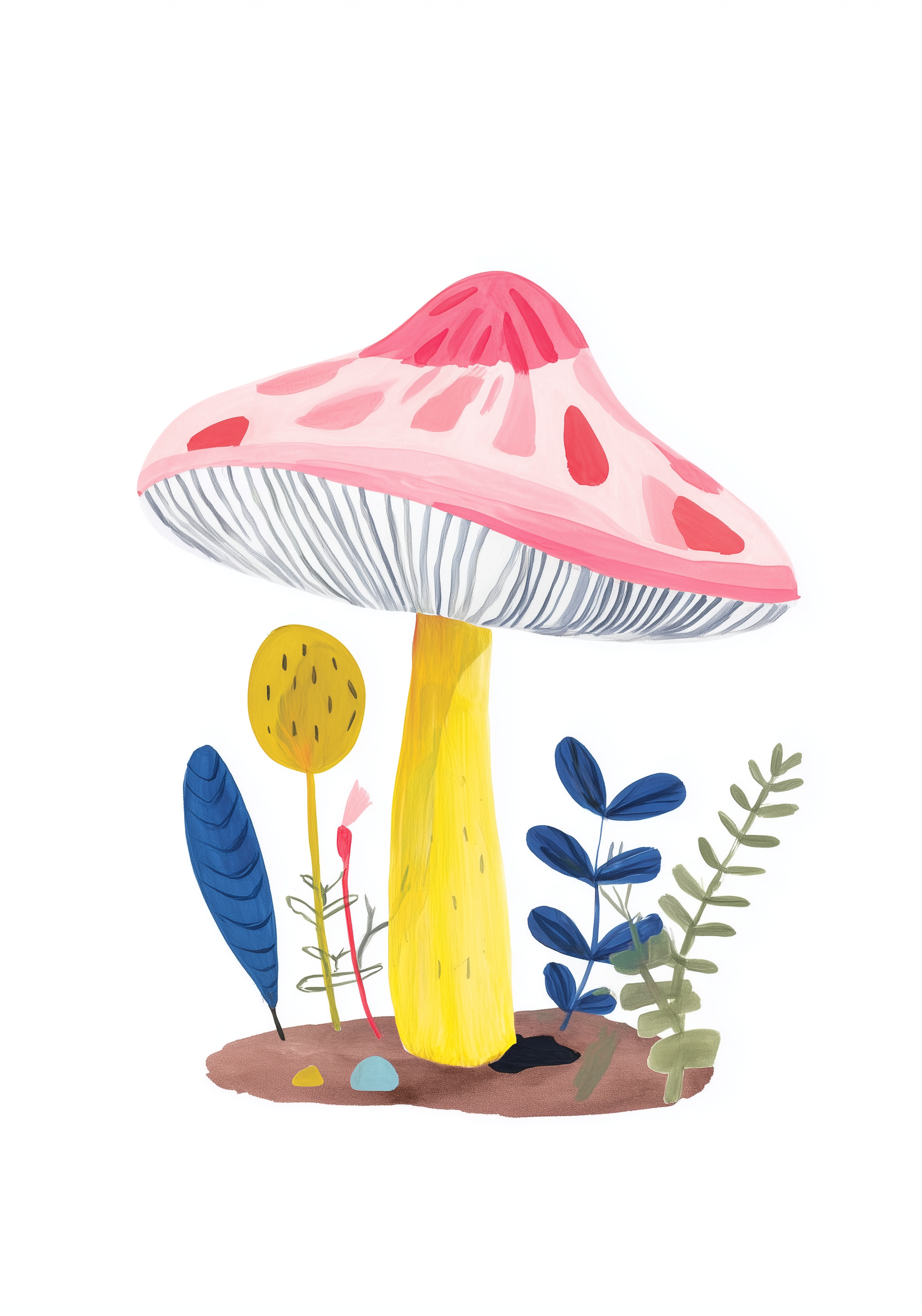 Pink Toadstool Earrings
