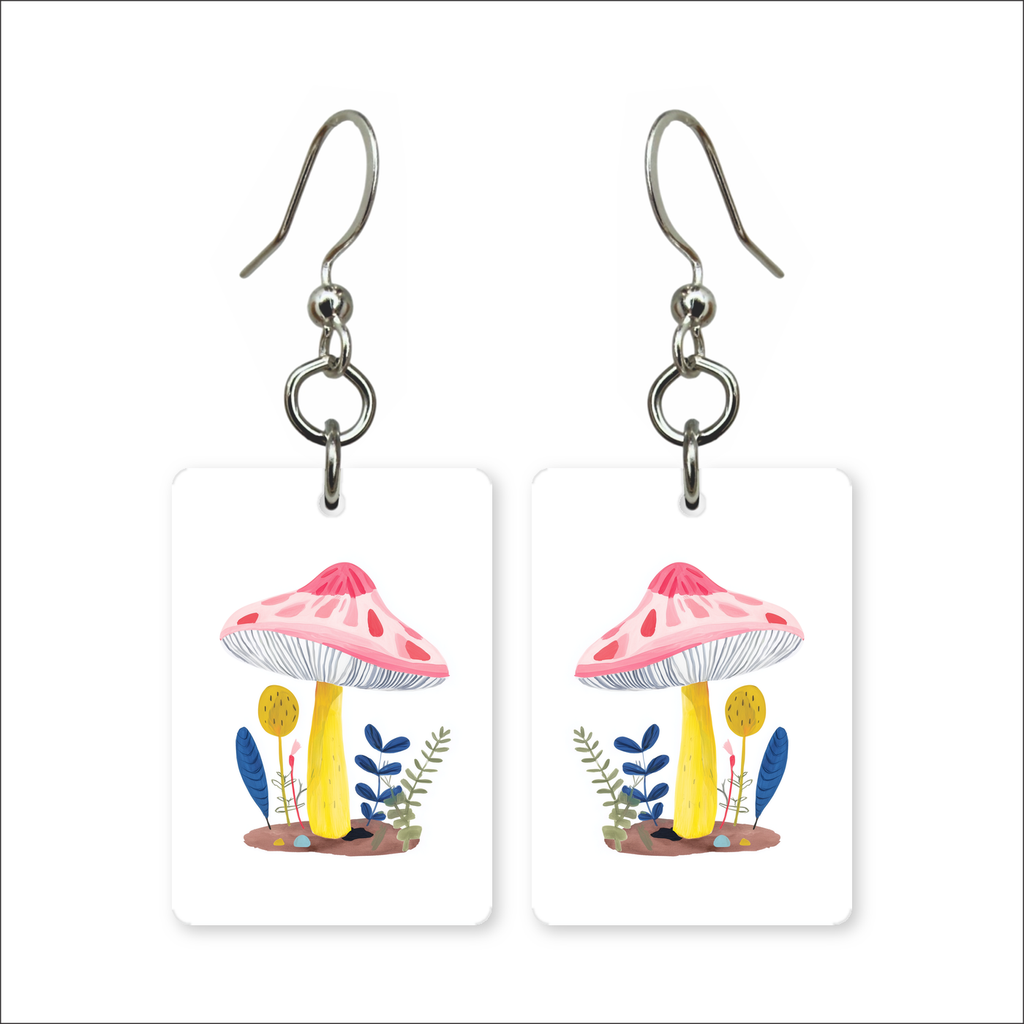 Pink Toadstool Earrings