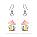 Pink Toadstool Earrings